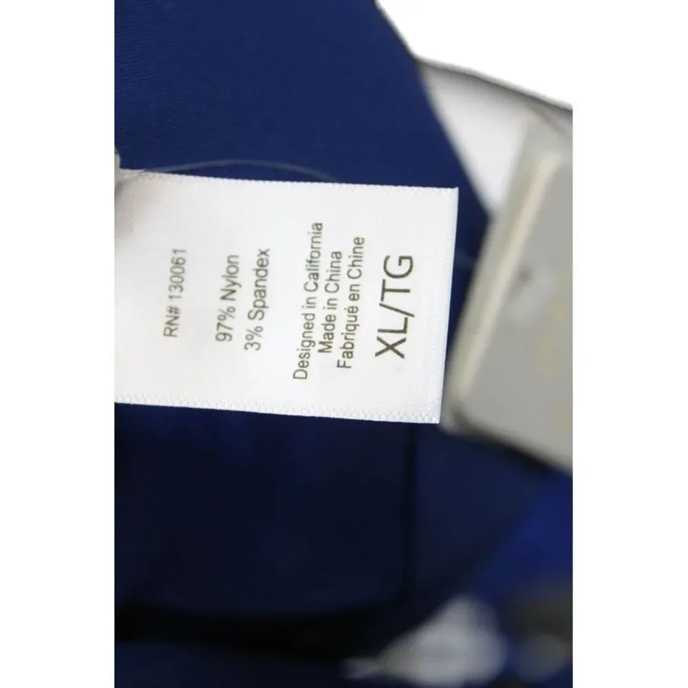 L Space Womens Stretch Ribbed Adjustable Triangle Bikini Top Navy Size XL
